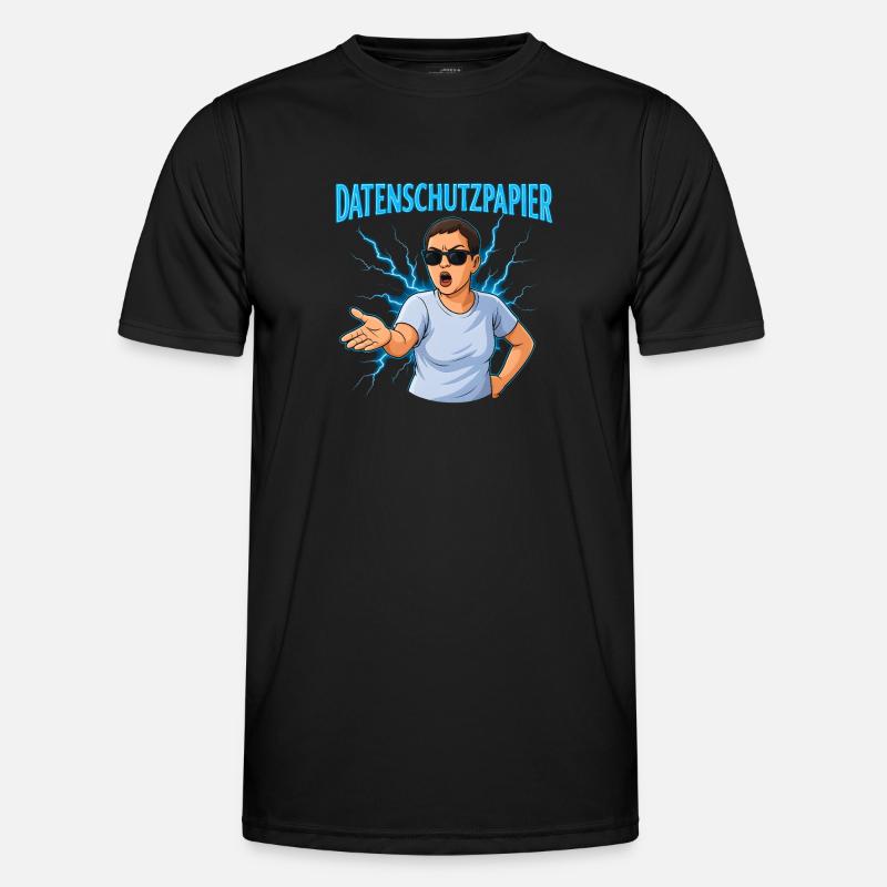 Datenschutzpapier – Satire Design - Männer Funktions-T-Shirt - Schwarz