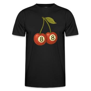 Cherry 8 Ball Retro Pool Vibes Design - Men's Functional T-Shirt - black - Front - AI Model Male 178 dark (178cm)