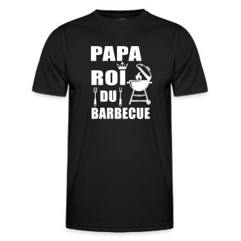 bbq roi barbecue papa gril - T-shirt sport Homme - noir - Devant - AI Model Male 178 dark (178cm)