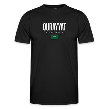 Qurayyat, Saudi Arabia - Men's Functional T-Shirt - black - Front - AI Model Male 178 dark (178cm)