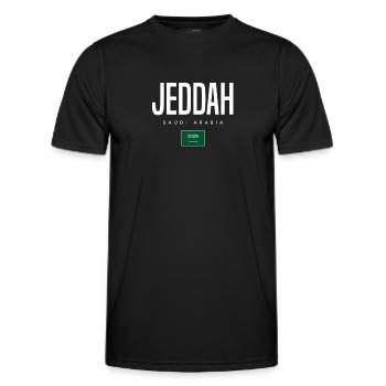 Jeddah, Saudi Arabia - Men's Functional T-Shirt - black - Front - AI Model Male 178 dark (178cm)