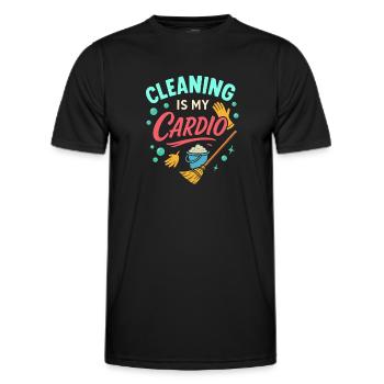 Putzen ist meine Kardio - Männer Funktions-T-Shirt - Schwarz - Vorne - AI Model Male 178 dark (178cm)