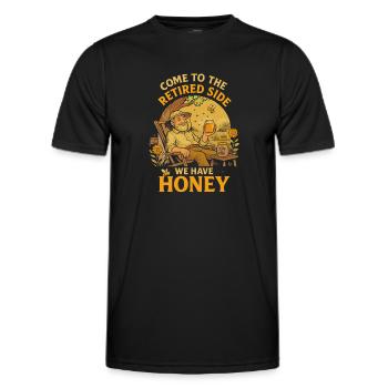 Komm auf die Rentnerseite Wir haben Honig - Männer Funktions-T-Shirt - Schwarz - Vorne - AI Model Male 178 dark (178cm)
