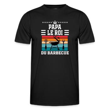 papa roi du barbecue vintage - T-shirt sport Homme - noir - Devant - AI Model Male 178 dark (178cm)