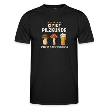 Kleine Pilzkunde Bier Spaß Design - Männer Funktions-T-Shirt - Schwarz - Vorne - AI Model Male 178 dark (178cm)