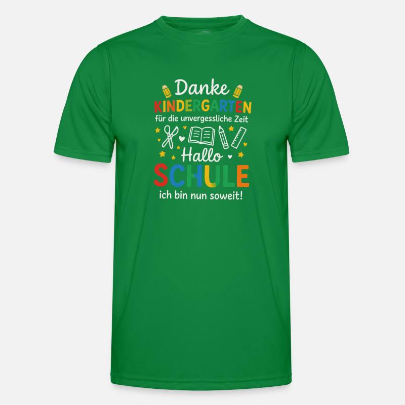 Danke Kindergarten Hallo Schule Einschulung Männer Funktions-T-Shirt