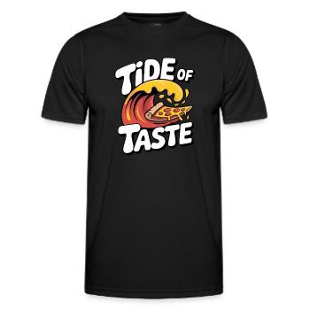 Tide of Taste Pizza Wave Design - Men's Functional T-Shirt - black - Front - AI Model Male 178 dark (178cm)