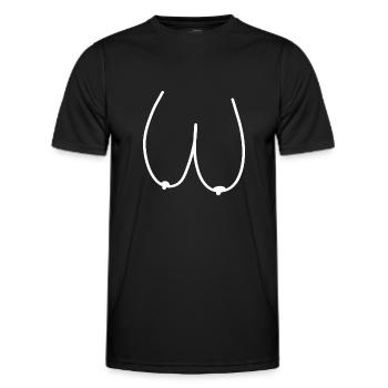 Hängetitten Saggy Tits Frecher Hingucker mit Humor - Männer Funktions-T-Shirt - Schwarz - Vorne - AI Model Male 178 dark (178cm)