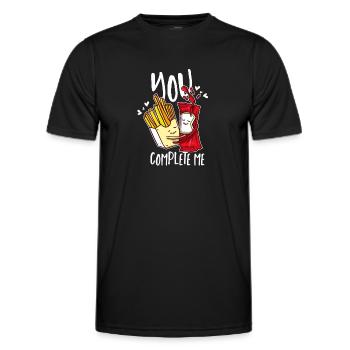 Pommes und Ketchup – Perfekte Kombination Genießer - Männer Funktions-T-Shirt - Schwarz - Vorne - AI Model Male 178 dark (178cm)
