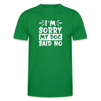 Désolé mon chien a dit non - T-shirt sport Homme - vert - Devant - AI Model Male 178 dark (178cm)