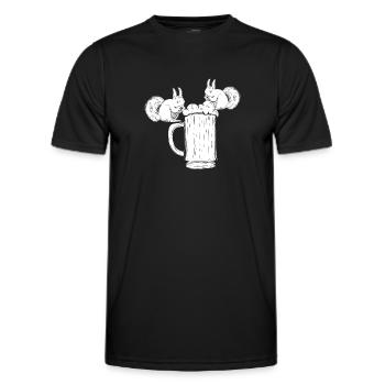 Bière d’écureuil Drôle de boissons d’écureuil - T-shirt sport Homme - noir - Devant - AI Model Male 178 dark (178cm)