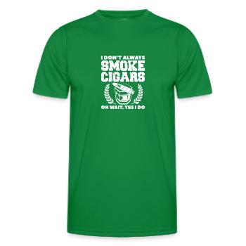 Cigar Whiskey Smoking Smoking Cigar Gift - Men's Functional T-Shirt - kelly green - Front - AI Model Male 178 dark (178cm)