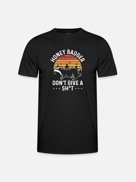 Honey Badger Gives No Retro - Men's Functional T-Shirt - black