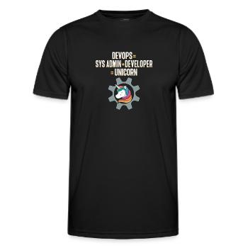 Sys-Admin Developer Devops Engineer Unicorn - Men's Functional T-Shirt - black - Front - AI Model Male 178 dark (178cm)