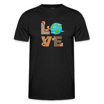 Squirrel Love Squirrel Sweet Squirrel - Men's Functional T-Shirt - black - Front - AI Model Male 178 dark (178cm)