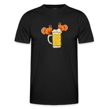 Squirrel, funny squirrel, squirrel - Men's Functional T-Shirt - black - Front - AI Model Male 178 dark (178cm)