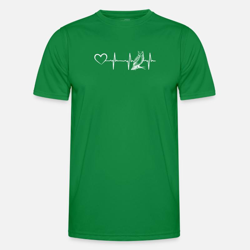 Eule Heartbeat Herz Eule Niedliche Eule Männer Funktions-T-Shirt