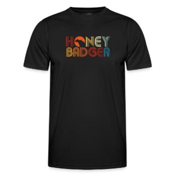 Bunte Honigdachs Retro - Männer Funktions-T-Shirt - Schwarz - Vorne - AI Model Male 178 dark (178cm)
