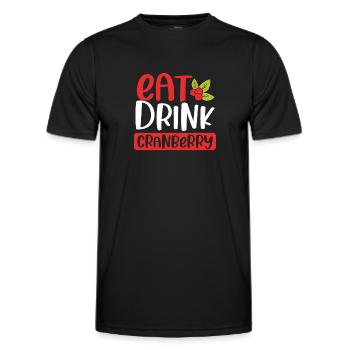 Manger et boire des canneberges - T-shirt sport Homme - noir - Devant - AI Model Male 178 dark (178cm)