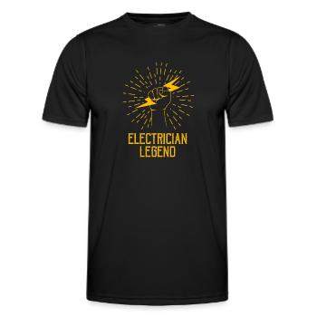 Electrician Legend Craftsman Circuits de tension - T-shirt sport Homme - noir - Devant - AI Model Male 178 dark (178cm)