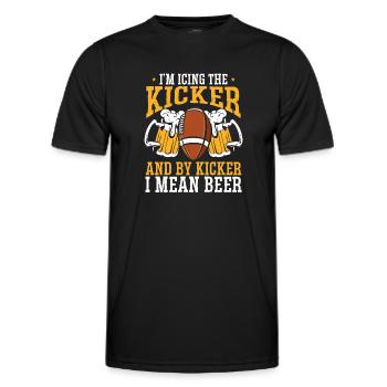 Je voyage le kicker avec de la bière - T-shirt sport Homme - noir - Devant - AI Model Male 178 dark (178cm)