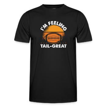 I feel great in the - Men's Functional T-Shirt - black - Front - AI Model Male 178 dark (178cm)