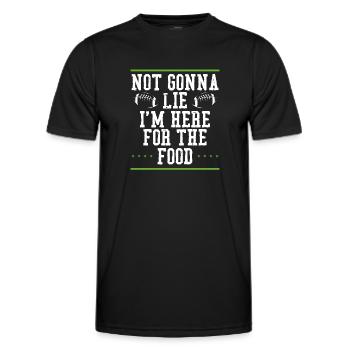 Je suis à cause de la nourriture ici - T-shirt sport Homme - noir - Devant - AI Model Male 178 dark (178cm)