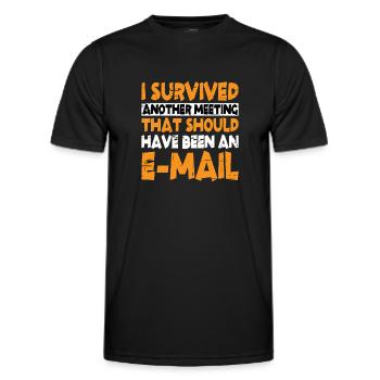 I Survived Another Meeting 13 - Männer Funktions-T-Shirt - Schwarz - Vorne - AI Model Male 178 dark (178cm)