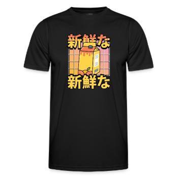 Sweet Kawaii Orange Juice - Men's Functional T-Shirt - black - Front - AI Model Male 178 dark (178cm)