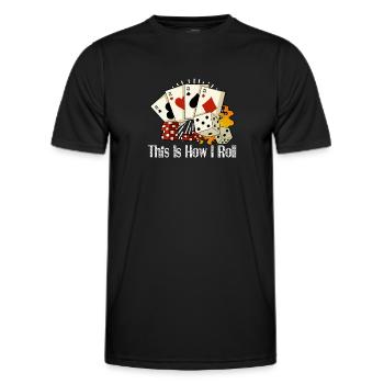 Poker Casino Poker Player Gambling Roulette Gift - Men's Functional T-Shirt - black - Front - AI Model Male 178 dark (178cm)