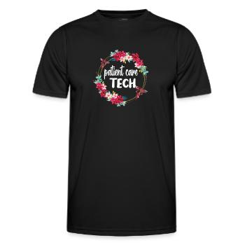 Technicien en soins aux patients Soins aux patients PCT - T-shirt sport Homme - noir - Devant - AI Model Male 178 dark (178cm)