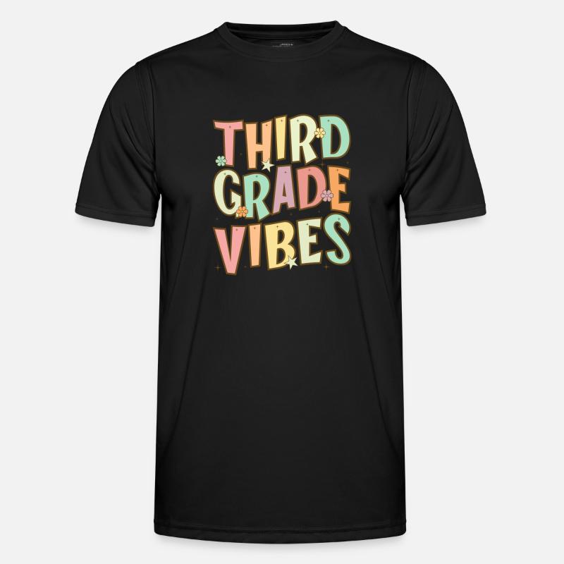 Third Grade Vibes - 3rd Grade Team Retro 1st Day - Men's Functional T-Shirt - black