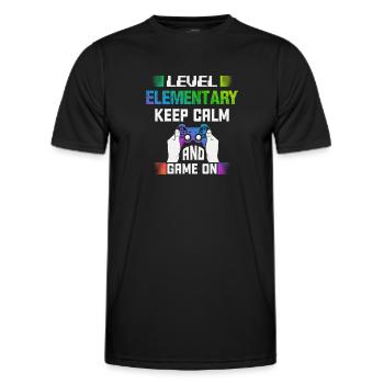 Niveau ÉLÉMENTAIRE garder son calme et jouer sur - T-shirt sport Homme - noir - Devant - AI Model Male 178 dark (178cm)