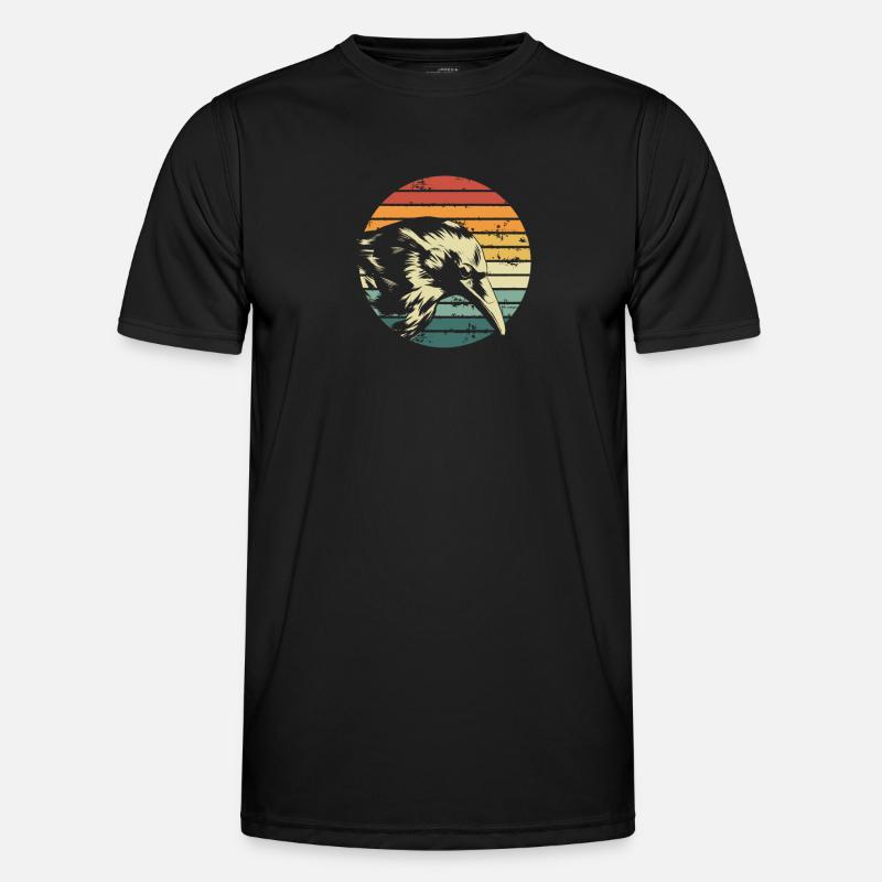 Wikinger Krähe Retro - Männer Funktions-T-Shirt - Schwarz