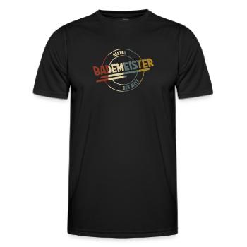Bademeister Rettungsschwimmer Schwimmmeister - Männer Funktions-T-Shirt - Schwarz - Vorne - AI Model Male 178 dark (178cm)