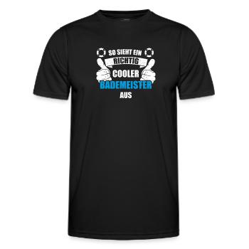 Bademeister Rettungsschwimmer Schwimmmeister - Männer Funktions-T-Shirt - Schwarz - Vorne - AI Model Male 178 dark (178cm)