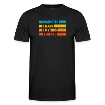 Bademeister Rettungsschwimmer Ehemann - Männer Funktions-T-Shirt - Schwarz - Vorne - AI Model Male 178 dark (178cm)