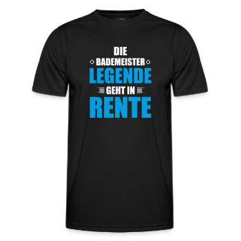 Bademeister Rettungsschwimmer Rente - Männer Funktions-T-Shirt - Schwarz - Vorne - AI Model Male 178 dark (178cm)
