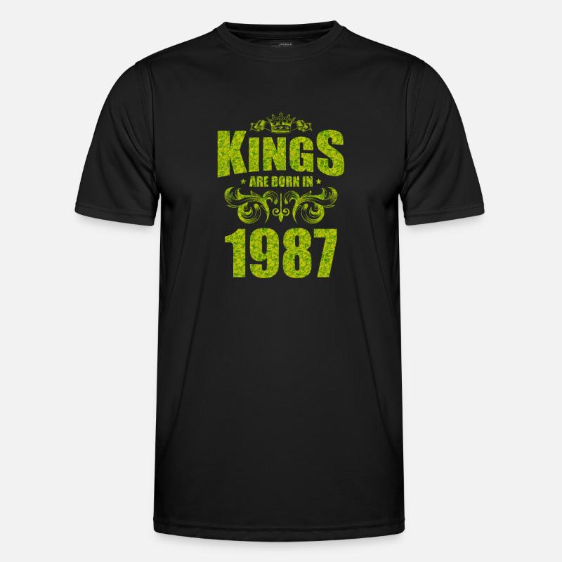 kings are born 1987 - Men's Functional T-Shirt - black