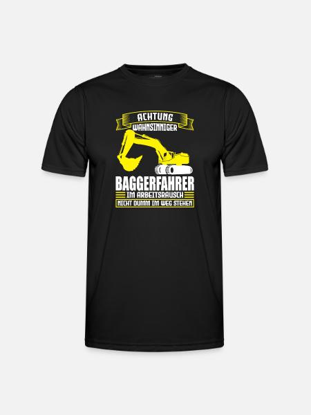Baggerfahrer Job Bagger Geschenk - Männer Funktions-T-Shirt - Schwarz