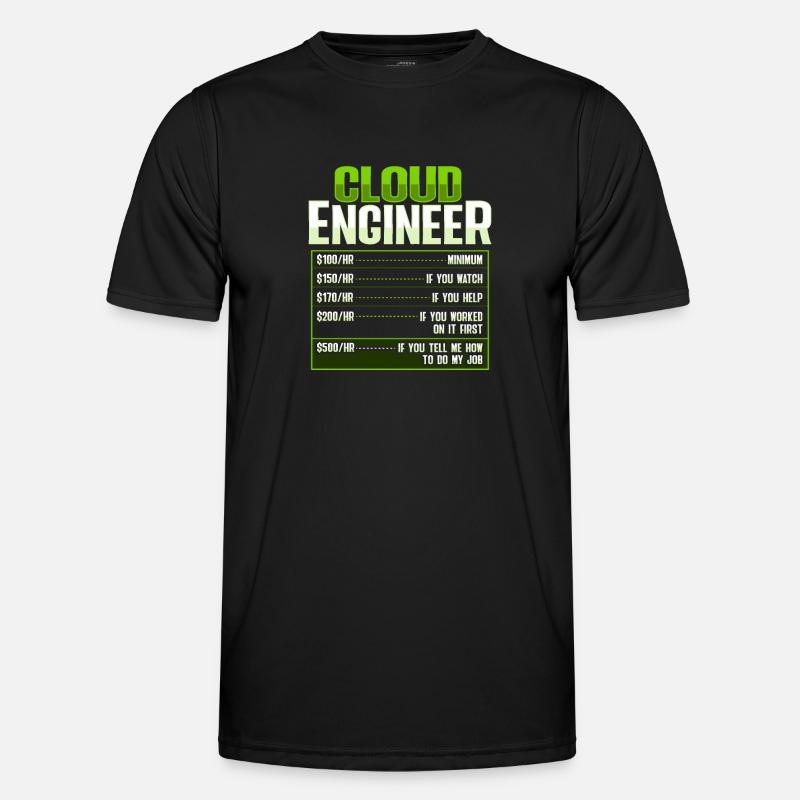 Sys-Admin und Entwickler Cloud-Devops-Ingenieur - Männer Funktions-T-Shirt - Schwarz