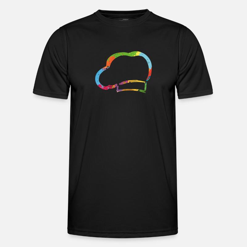 Bunte Bäckermütze - Männer Funktions-T-Shirt - Schwarz