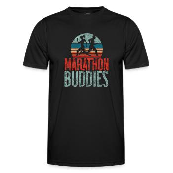 Running Runner Half Marathon - Men's Functional T-Shirt - black - Front - AI Model Male 178 dark (178cm)
