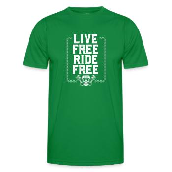 Live Free Ride Free Biker - Men's Functional T-Shirt - kelly green - Front - AI Model Male 178 dark (178cm)