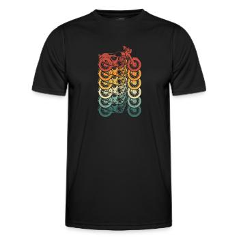 Motorcycle Colorful Retro - Men's Functional T-Shirt - black - Front - AI Model Male 178 dark (178cm)