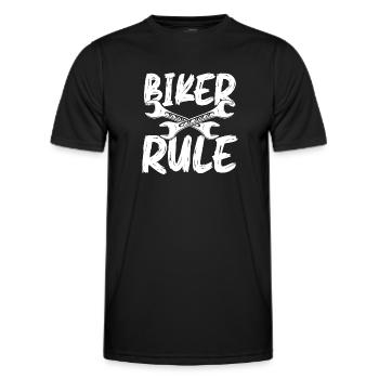 Biker regel - Männer Funktions-T-Shirt - Schwarz - Vorne - AI Model Male 178 dark (178cm)