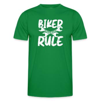 Règle du motard - T-shirt sport Homme - vert - Devant - AI Model Male 178 dark (178cm)