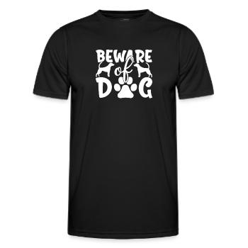 Beware of the dog - Men's Functional T-Shirt - black - Front - AI Model Male 178 dark (178cm)