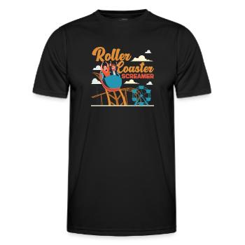 Roller Coaster Roller Coaster - Men's Functional T-Shirt - black - Front - AI Model Male 178 dark (178cm)