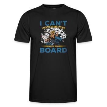 Surfen Ich kann nicht Ich habe ein Meeting mit - Männer Funktions-T-Shirt - Schwarz - Vorne - AI Model Male 178 dark (178cm)